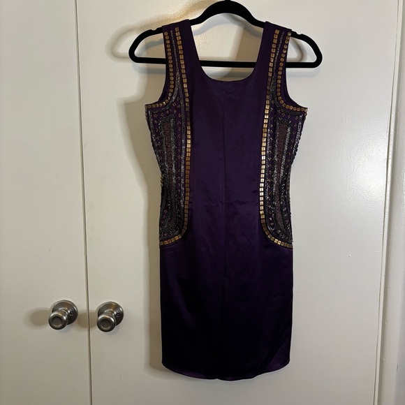 AD LIB Purple Satin Sheath Dress - Picture 2 of 8